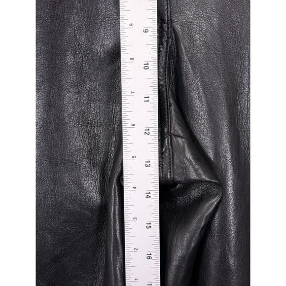 Aritzia Pants 12 Womens Wilfred Melina Straight Black Vegan Leather - Picture 4 of 7